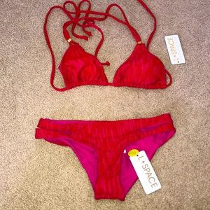 NWT L Space Small Pink Triangle Bikini